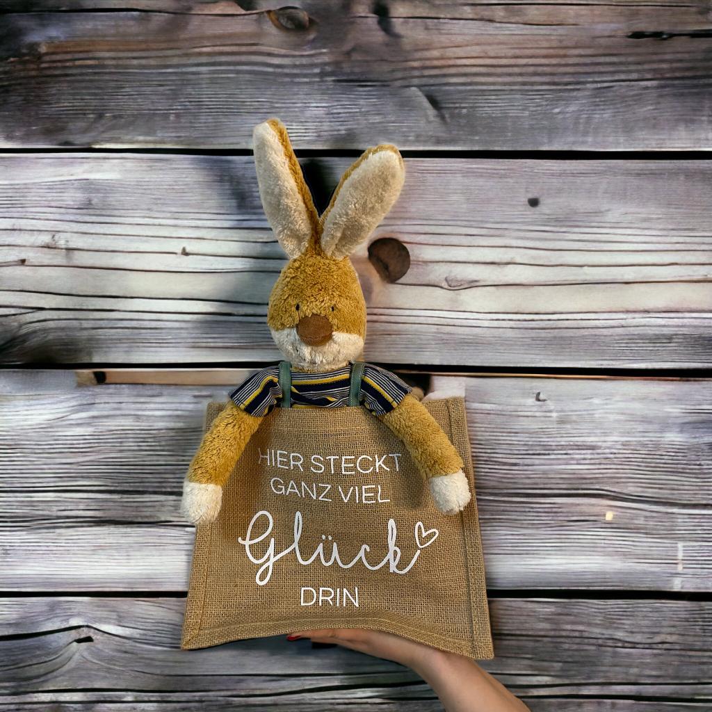 Jutetasche-Hier steckt ganz viel Glück drin