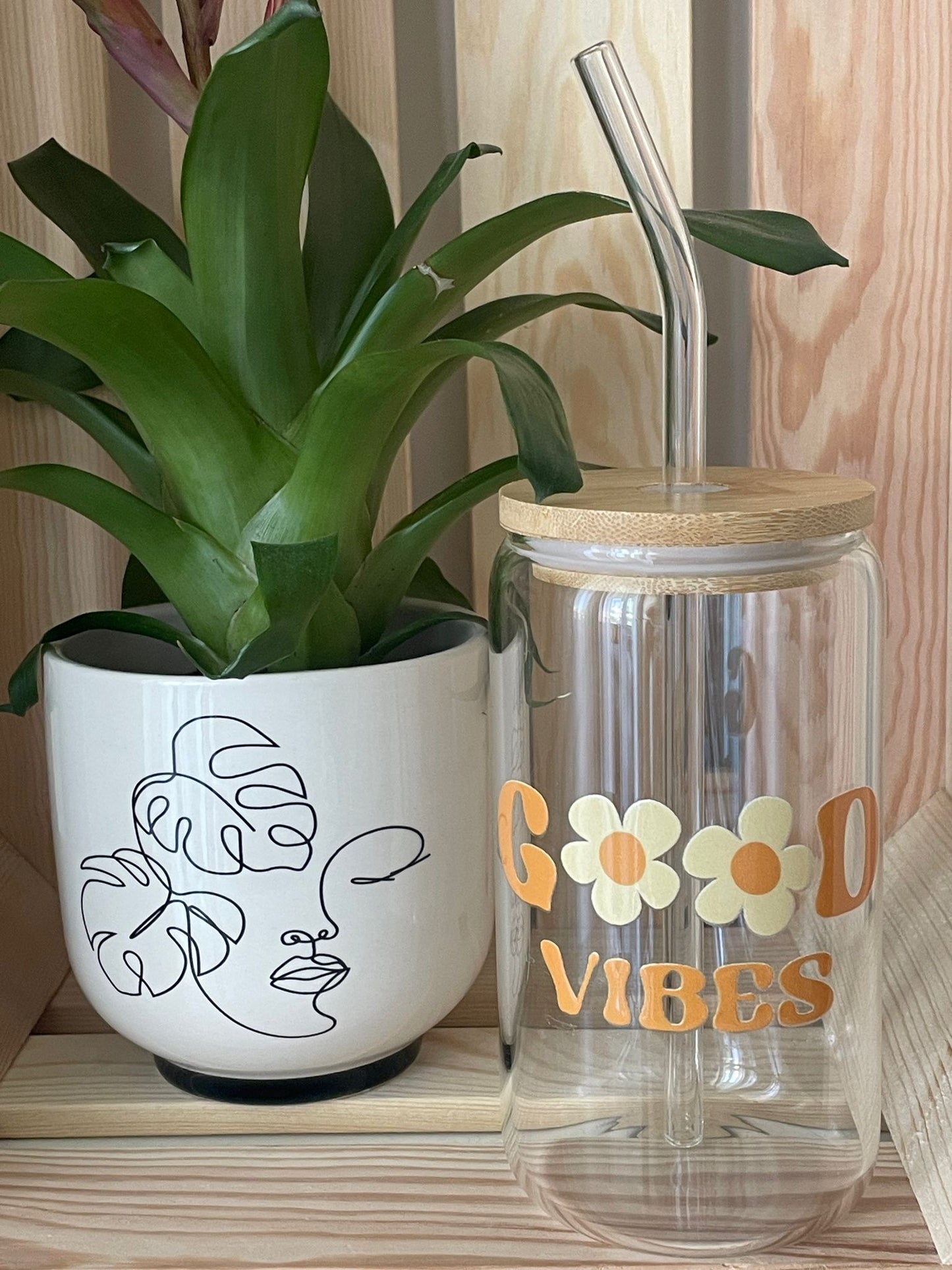 Trinkglas groß: Good vibes