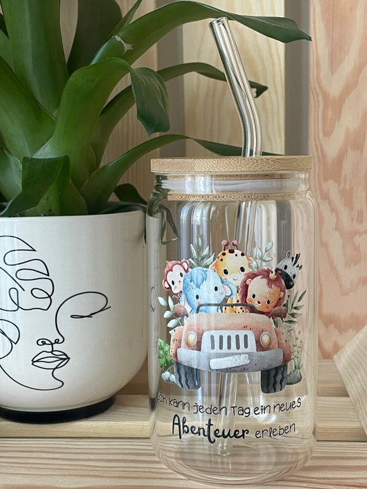 Trinkglas: Tierfreunde mit Affirmationsspruch