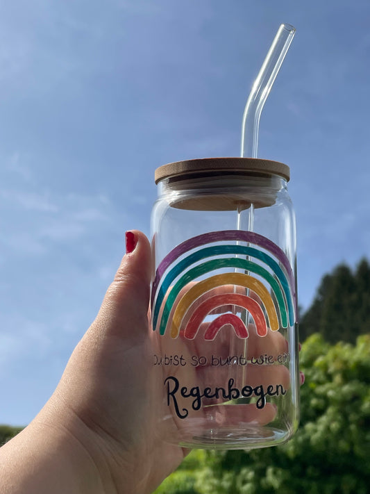 Trinkglas klein: Du bist so bunt wie ein Regenbogen