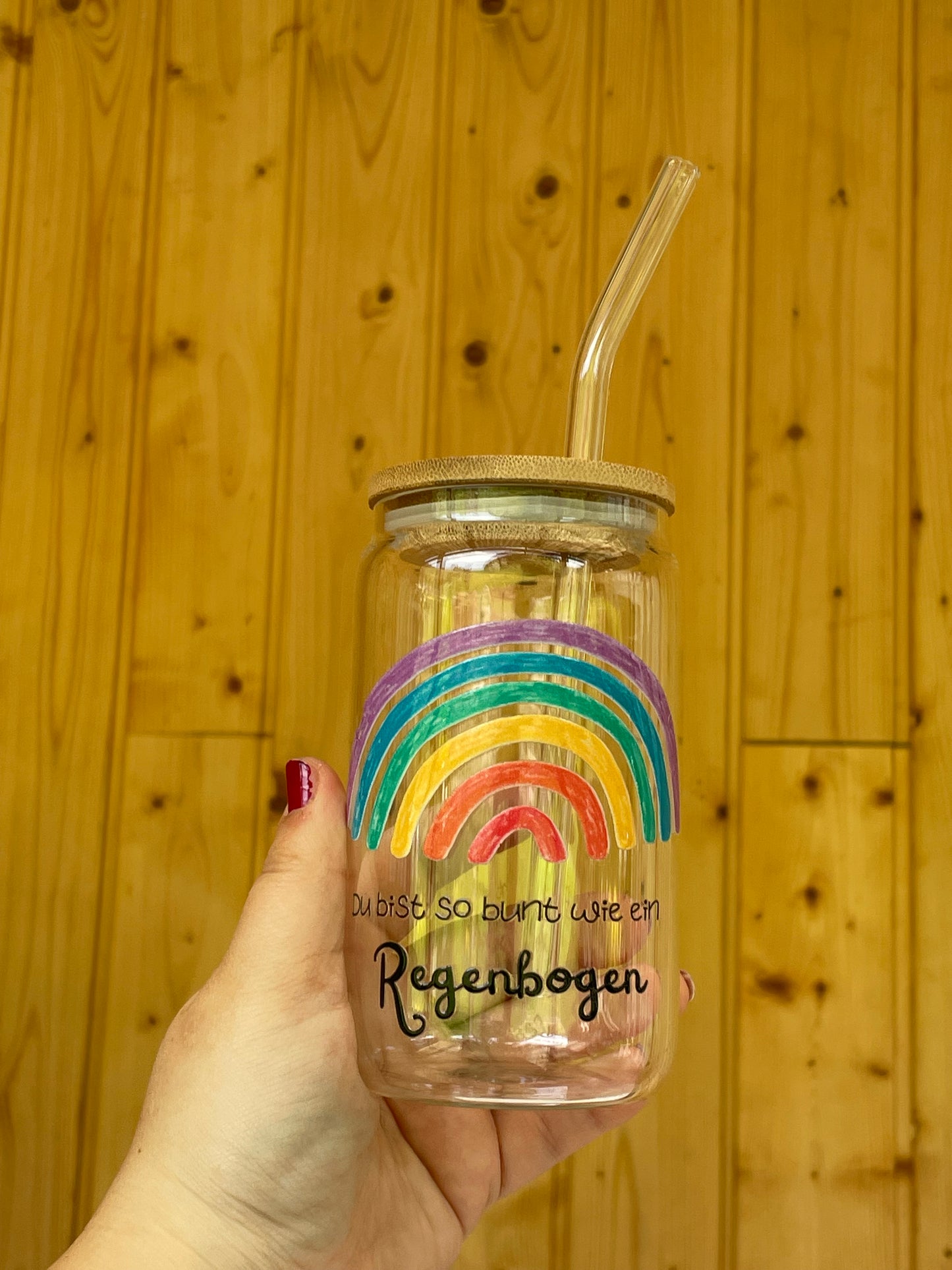 Trinkglas klein: Du bist so bunt wie ein Regenbogen