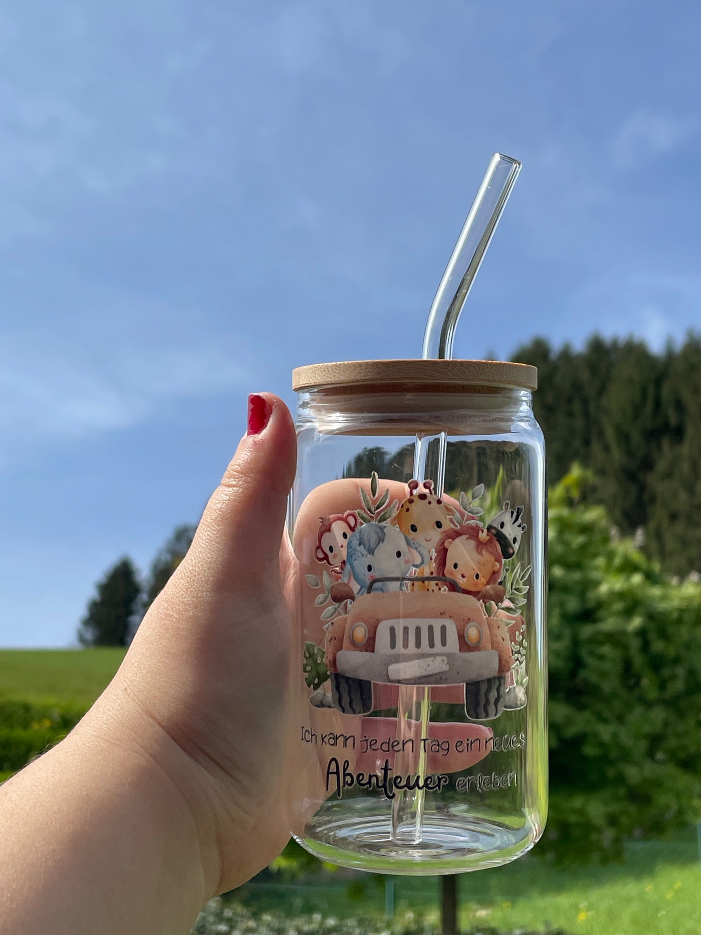 Trinkglas klein: Ich kann jeden Tag ein neues Abenteuer erleben