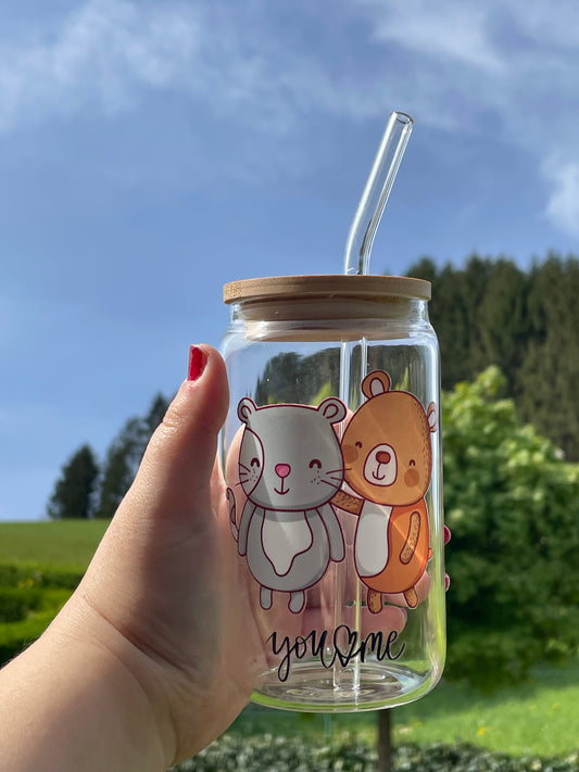 Trinkglas klein: Bären mit You and Me