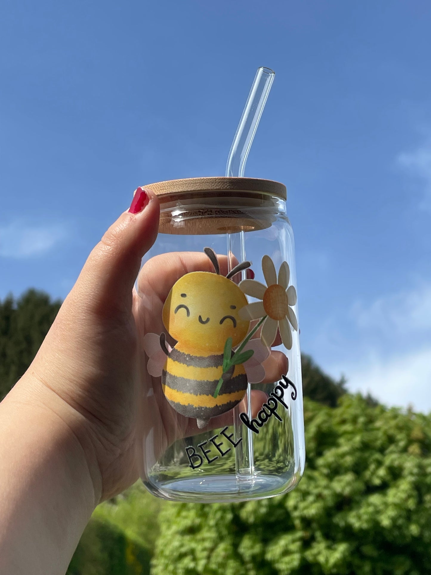 Trinkglas klein: Bee happy
