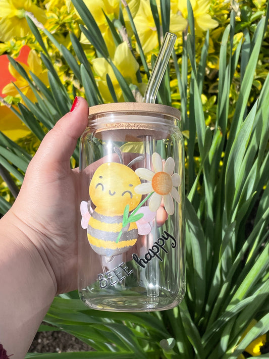 Trinkglas klein: Bee happy