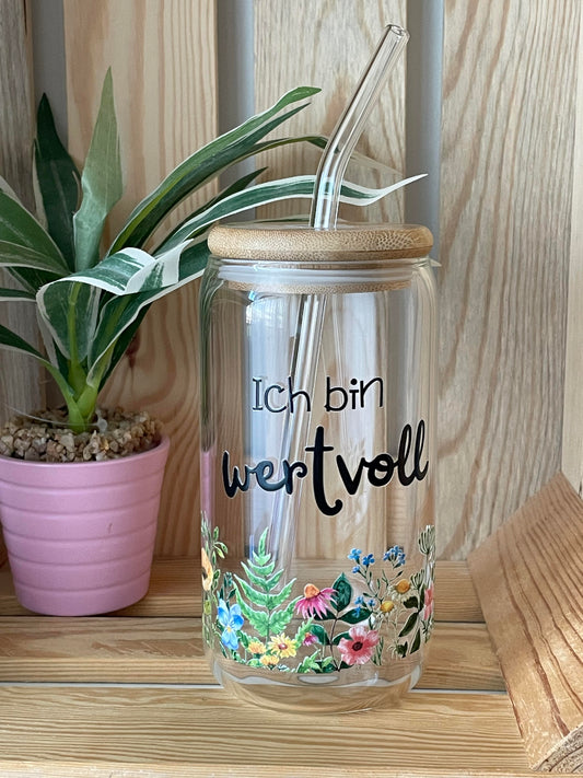 Trinkglas groß: Ich bin wertvoll